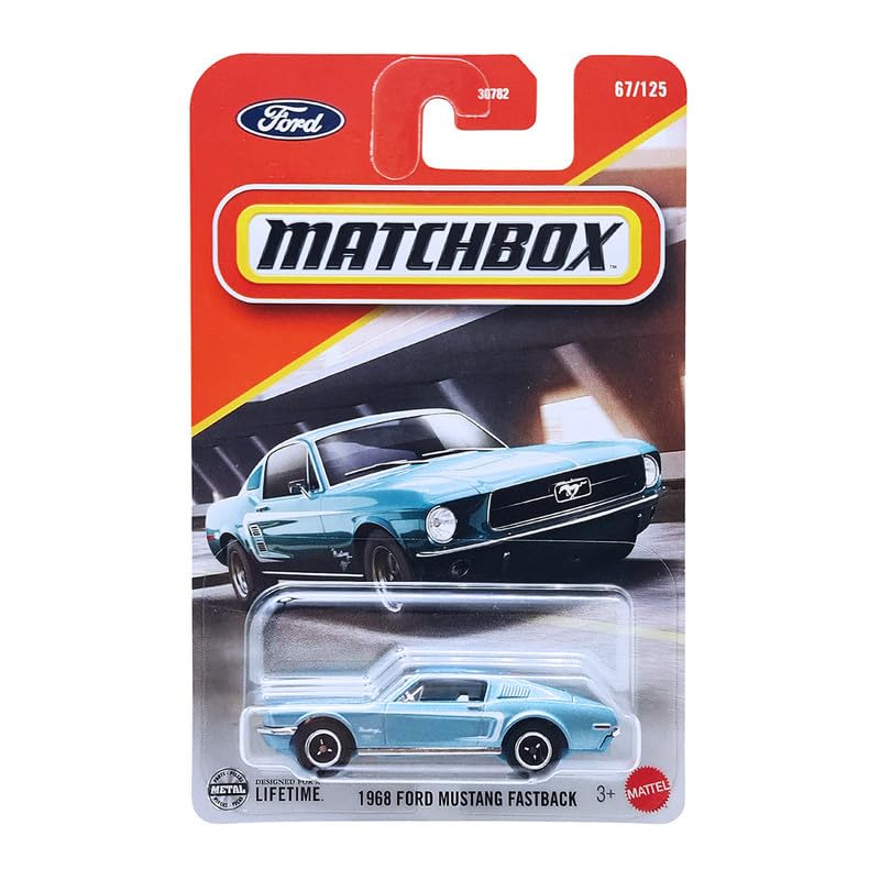 Image of Hot Wheels 2026 Match Box 1968 Ford Mustang Fastback for 3 Years & Above 67 /125 (Blue)