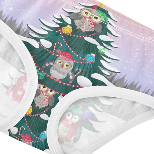 Artistic Girls Underwear Toddlers 2t Cotton Panties Little Girl Christmas Tree Owls Briefs Girls Undies4