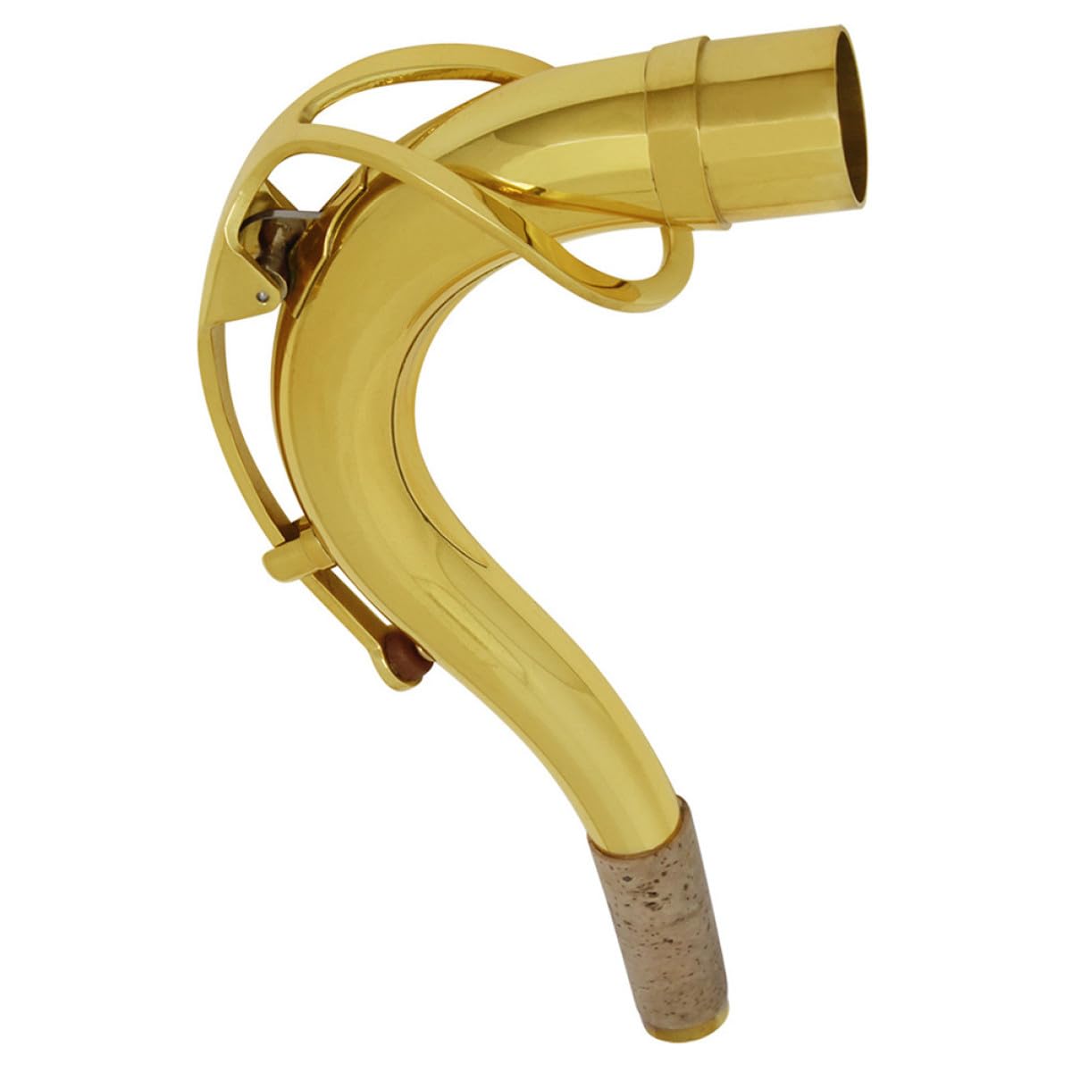 HOMSFOU Collo Proiezione Tenore in Ottone Curvo Sassofono Placcato e Argento da 27,5mm del Suono Resistenza alla Deformazione, Accessorio per Sostituzione