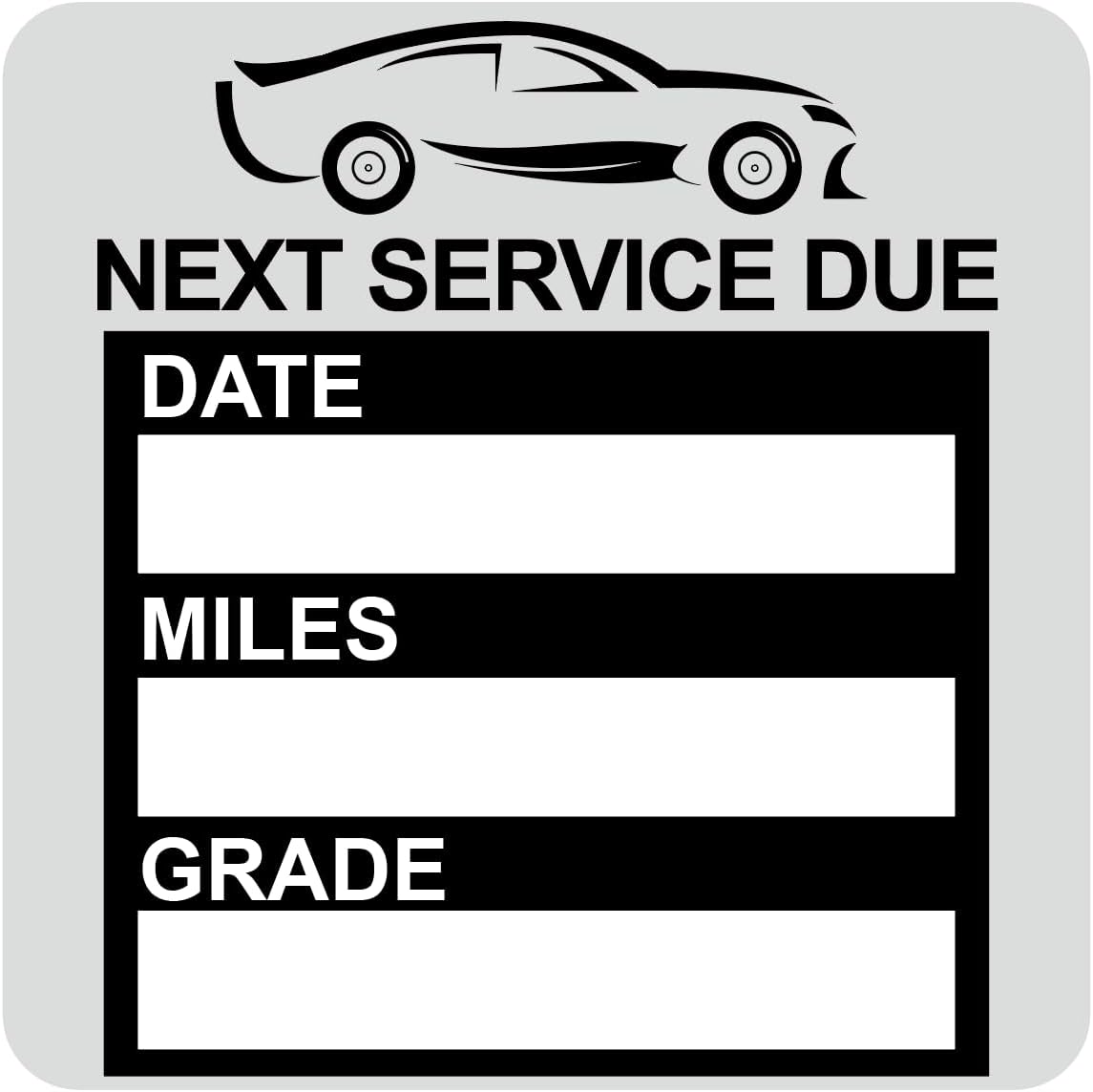 2x2 inch 60 PCS Black Next Service Due Static Cling Labels Easy Remove Oil Change
