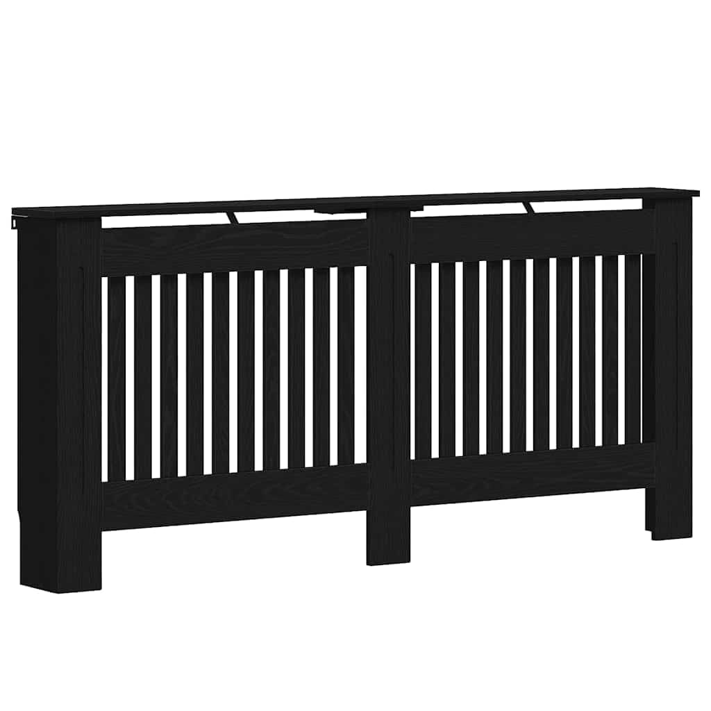 vidaXL Radiator Cover Black Oak 172 x 19 x 81.5 cm Engineered Wood