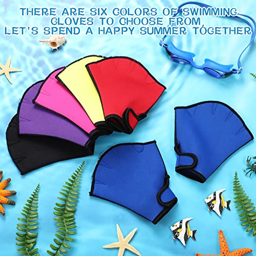 6 Pairs Swimming Gloves Aquatic Gloves Webbed Swim Gloves Training Fitness Water Resistance Gloves For Swimming Diving Water Aerobics Aquatic Fitness Exercise (Large) #TOP2