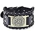 Bracelet en cuir pour homme et femme Motif pirate classique avec boussole vintage