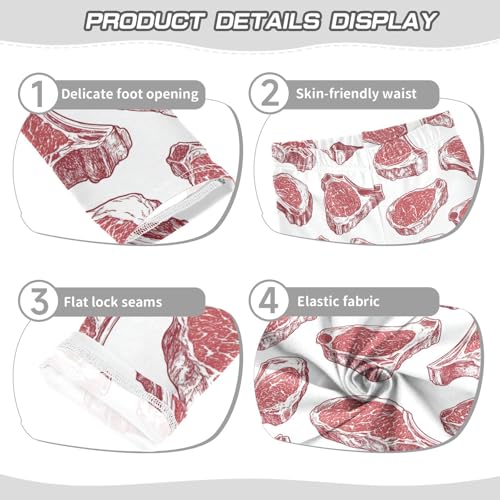 ZZKKO Girls Leggings Steaks Toddler Girls Clothes Leggings for Girls Toddler Girls Leggings 3-4T3