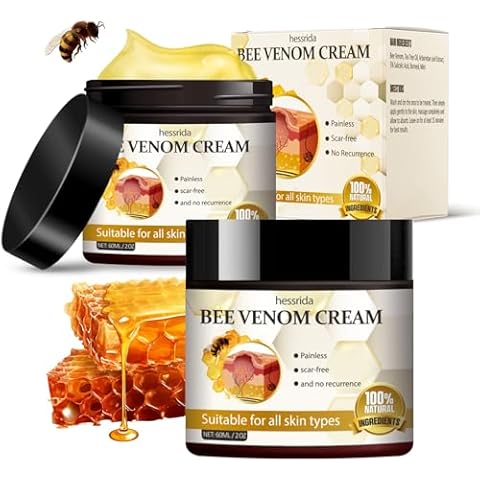 2 PCS Bee Venom Cream, Bee Venom Repair Cream, Professional Bee Venom Treatment Cream, Suitable for All Skin Types, 60ml Cover