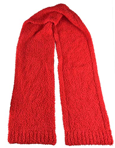 Barefoot Dreams Cozychic Scarf, Ribbed Hem, 100% Polyester Microfiber, Comfortable Winter Gear, Cold Weather Essential-Exclusive Red Color #TOP6
