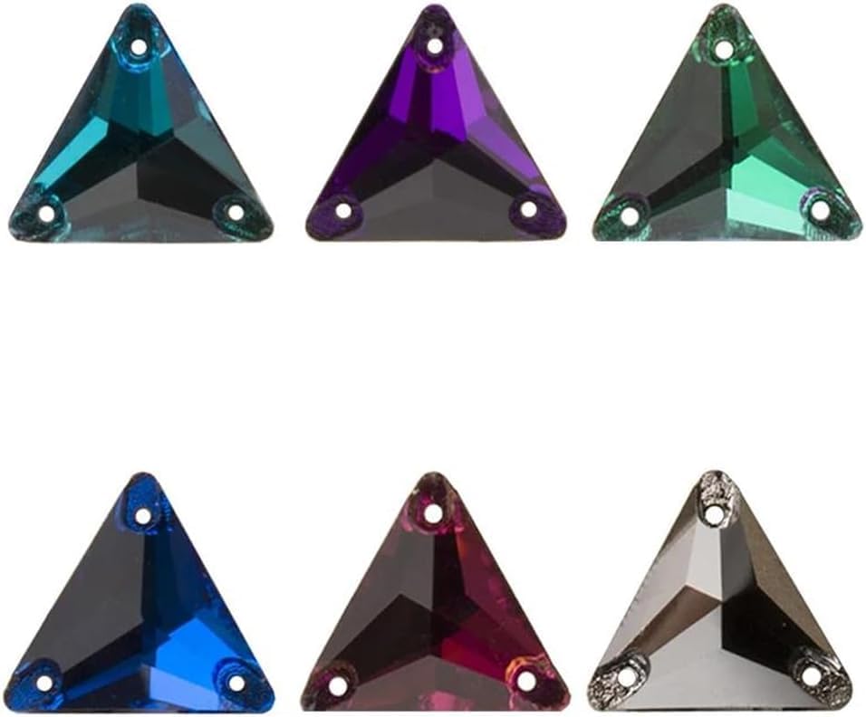 Trójkątne Kamienie Do Szycia Aaaaa I Kryształy Glass Strass Płaski Tył Szyte Cyrkonie Do Sukienki Biżuteria Kryształ, VM, 22mm 24Pcs