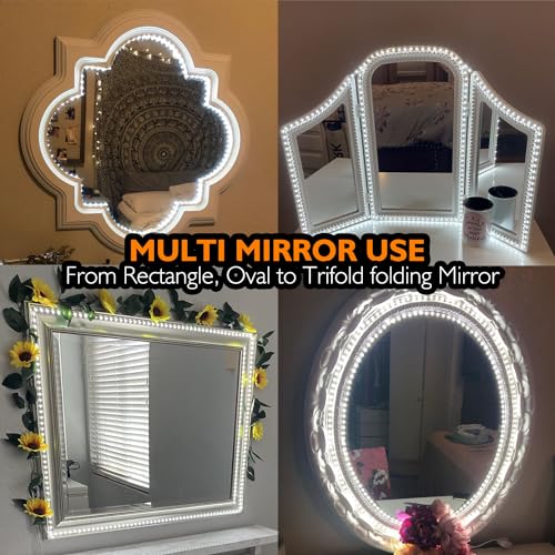 SANSUN LED Vanity Mirror Lights for Makeup Dressing Table Vanity Set, Zigzag 4m Flexible LED Strip Light, Non-Dimmable (Mirror Not Include) - Cosy Home Interiors SANSUN LED Vanity Mirror Lights for Makeup Dressing Table Vanity Set, Zigzag 4m Flexible LED Strip Light, Non-Dimmable (Mirror Not Include) - Image 6