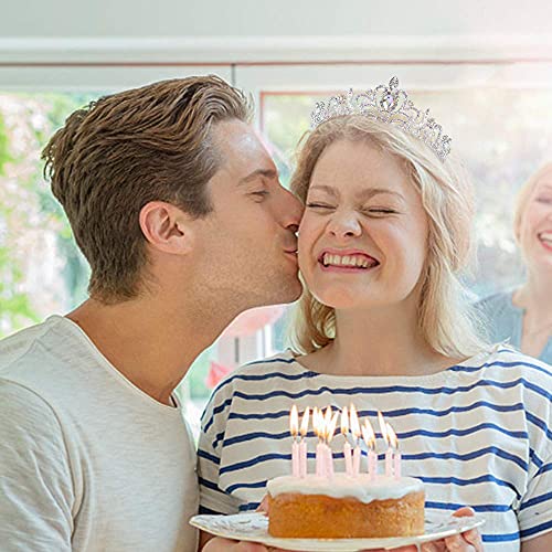 image for KICOSY Tiaras & Crowns - Crystal AB Rhinestone Princess Tiara for Wome