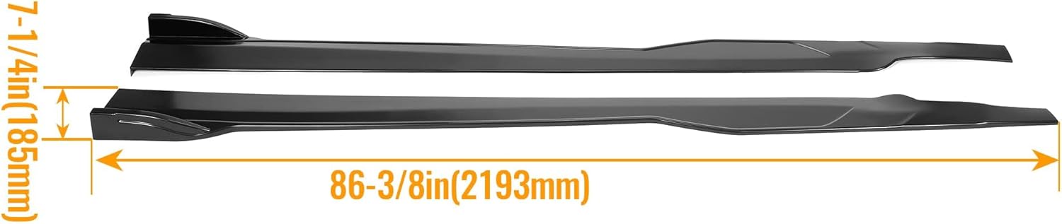KUAFU Side Skirts Compatible with 2015-2023 Dodge Charger SRT Daytona Scat Pack R/T 392 GT Rocker Panels Guard Extension Body Kit ABS Plastic Unpainted Black Pair