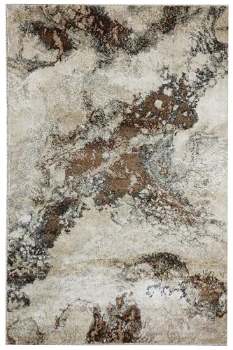 Image of Abstract Modern Classical Silk Carpet - Super Soft, High-Density Rug for Living Room, Bedroom & Hall with 1 inch Thickness - (5 x 7 Feet) Colour Multi
