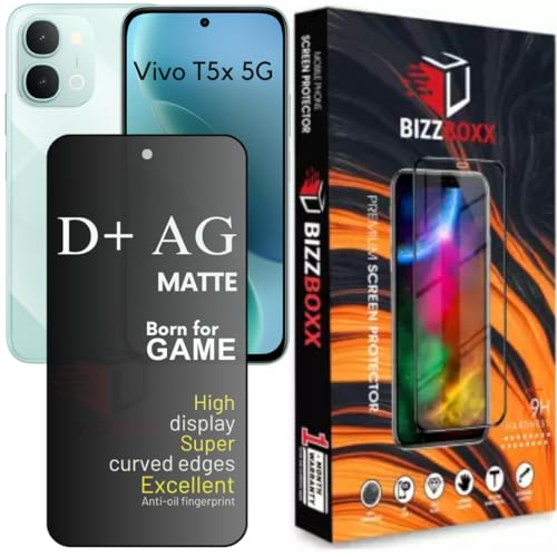 Image of D+ AG Matte Tempered Glass Screen Guard Protector For Vivo T5x 5G Temper Glass Anti Fingerprint Gaming Special With Camera Cut (For Vivo T5x / T 5x - 6.76 Inch)- Pack of 1