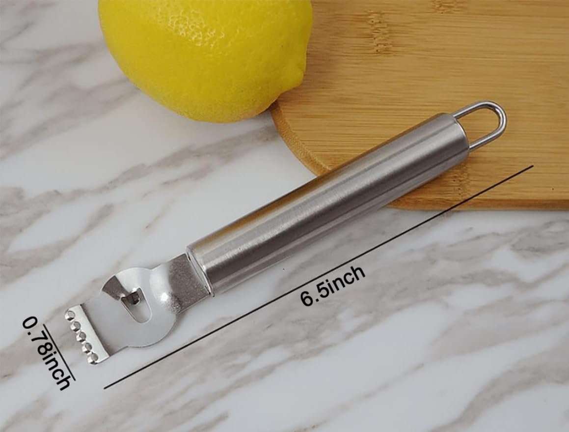2 unidades de acero inoxidable limón rallador zester con agujero cítrico naranja herramienta de pelado de frutas, mandolinas y rebanadores ralladores, peladores y rebanadores 7