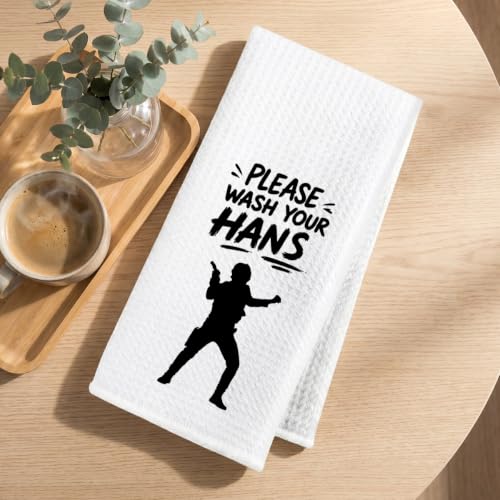 Image of Please Wash Your Hans Kitchen Towels S Wars Dish Towel Hand Cloth Tea Towel | Funny Waffle Weave Kitchen Towels Accessories, Geek Home Kitchen Bathroom Decor, Housewarming Gifts 14x24 Inch