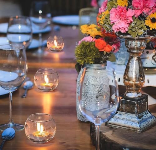 Image of Glass Tea Light Candle Holders Set of 48 (T2) | Elegant Home Decor for Living Room | Decorative Candle Holders for Diwali, Christmas, Wedding, Party & Gifting