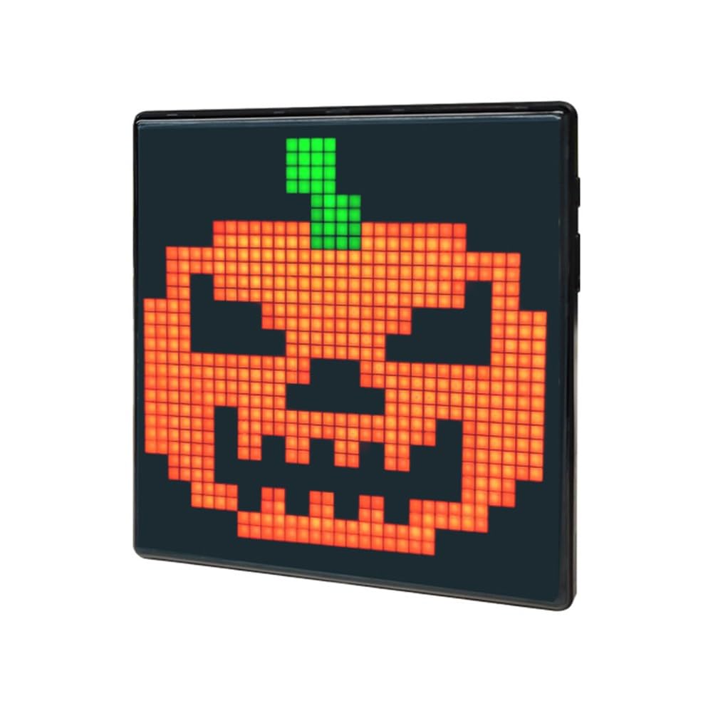 Pixel Art - Display digitale a LED programmabile per decorazione casa e gioco, 32 x 32 cm, con schermo LED vibrante, funzionalità fai da te, orologio integrato, cavo auricolare nero