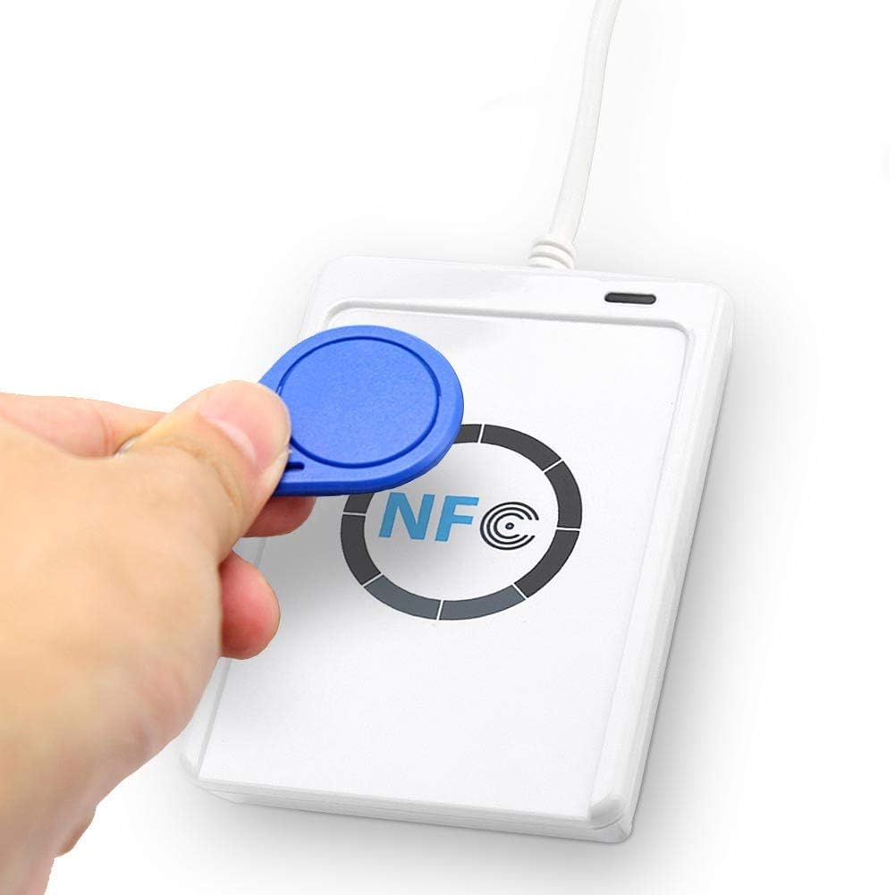 Ejoyous NFC RFID Reader/Writer, ACR122U IC Card USB Reader Writer Kontaktloser Smart Card Reader Writer, Smart Card Reader Writer mit USB-Kabel, Unterstützt ISO 14443 Typ A und B