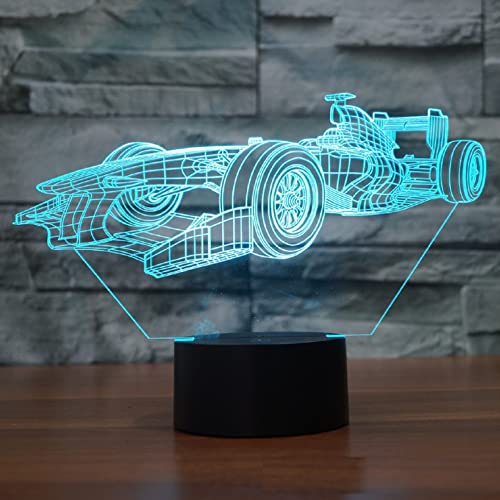 SUPERHONGJIHAO 3D Racing Car LED Night Light, 16 Color Changing by SUPERHONGJIHAO - Used condition - Image 2