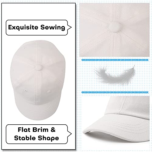 Plain Toddler Baseball Hat Unisex Cotton Kids Trucker Hat Adjustable Baby Boys Sun Caps Girls Baseball Cap 1-5Y (48Cm(9-24M), White) #TOP3