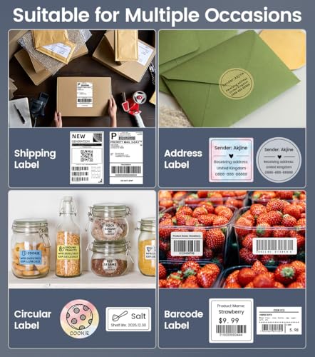 Phomemo Bluetooth DHL Etikettendrucker, Labeldrucker 4x6 Versandetiketten Drucker für Phone/PC, Etikettendrucker Bluetooth Label Printer für Amazon, Etsy, Shopify, Royal Mail, DHL, FedEx-Schwarz