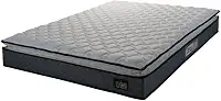 Colchão Casal Espuma D45 Pillow Top Strong 138x188x24cm Cinza/branco Hellen - Suporta até 150kg por Pessoa