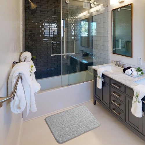 Tapis de douche antidérapant lavable pour éviter les glissades gris - 8