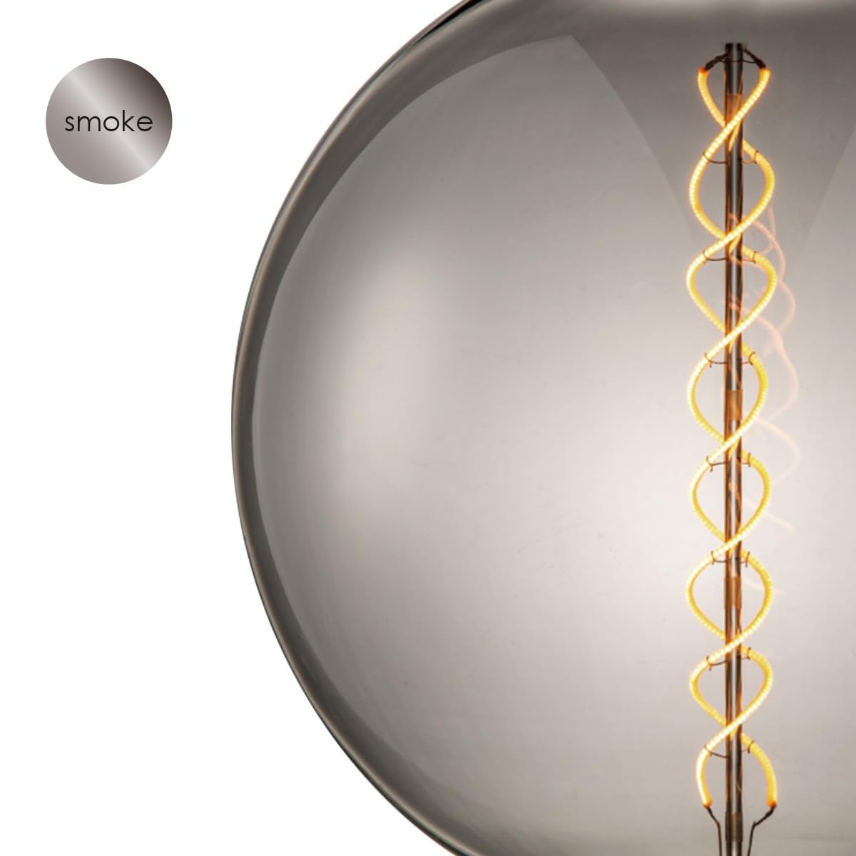 home sweet home collection Edison Vintage E27 | LED-Filament-Leuchtmittel Spiral | G260 Global LED-Lampe | Rauch | Dimmbar | 6W 180lm 1800K | warmweißes Licht | für E27-Fassungen