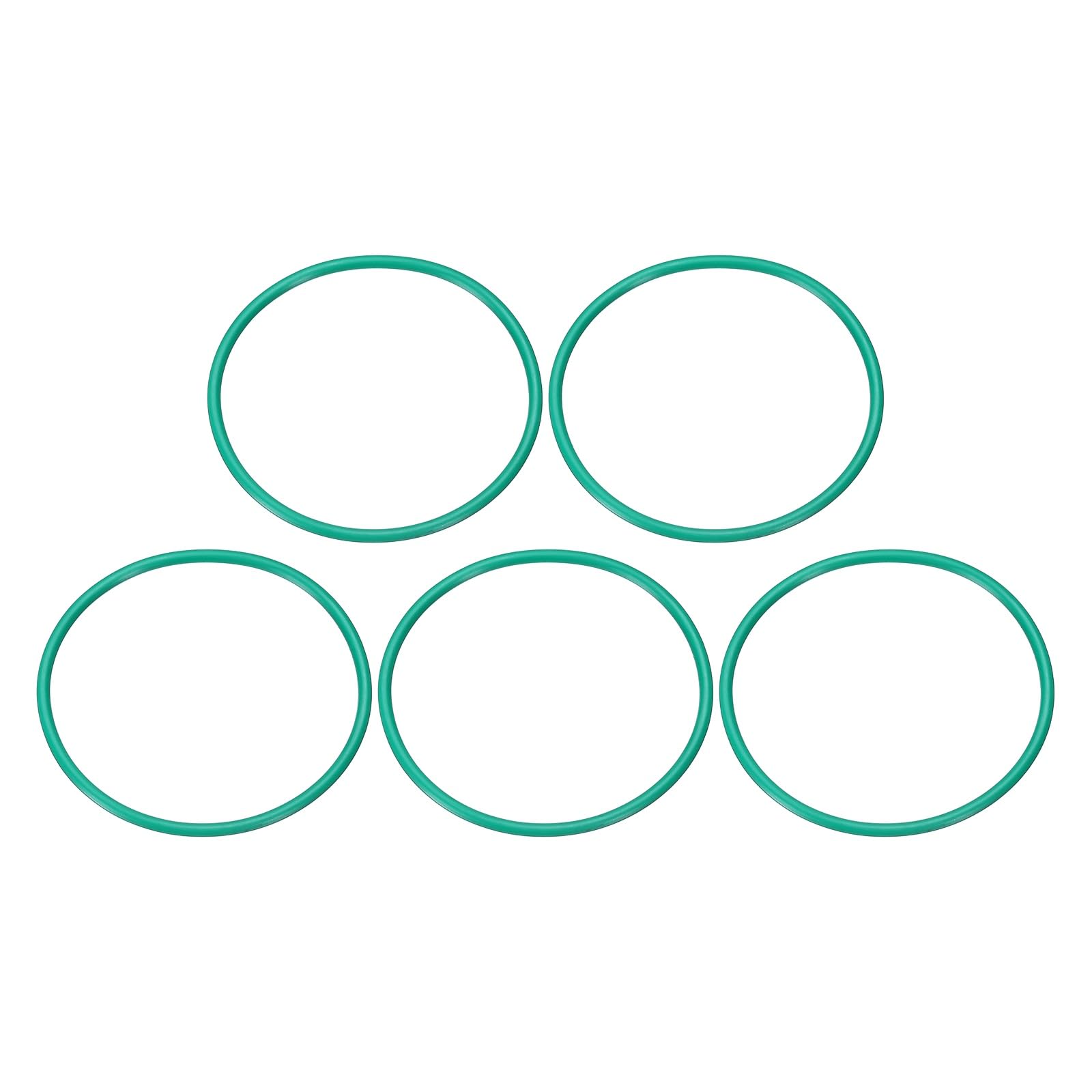sourcing map 5 Pcs Fluorine Rubber O-Rings 58mm OD 53.2mm ID 2.4mm Width Round Sealing O Ring Seal Gasket for Industrial Engines Plumbing Faucet Hose Automotive — image 1