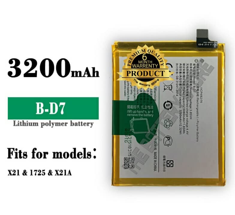 Image of THE BATTERY STORE Original Battery B-D7 for Vivo X21 Battery B-D7 Battery with 6Month Warranty and high Capacity Battery Backup.(for VIVO B-D7)