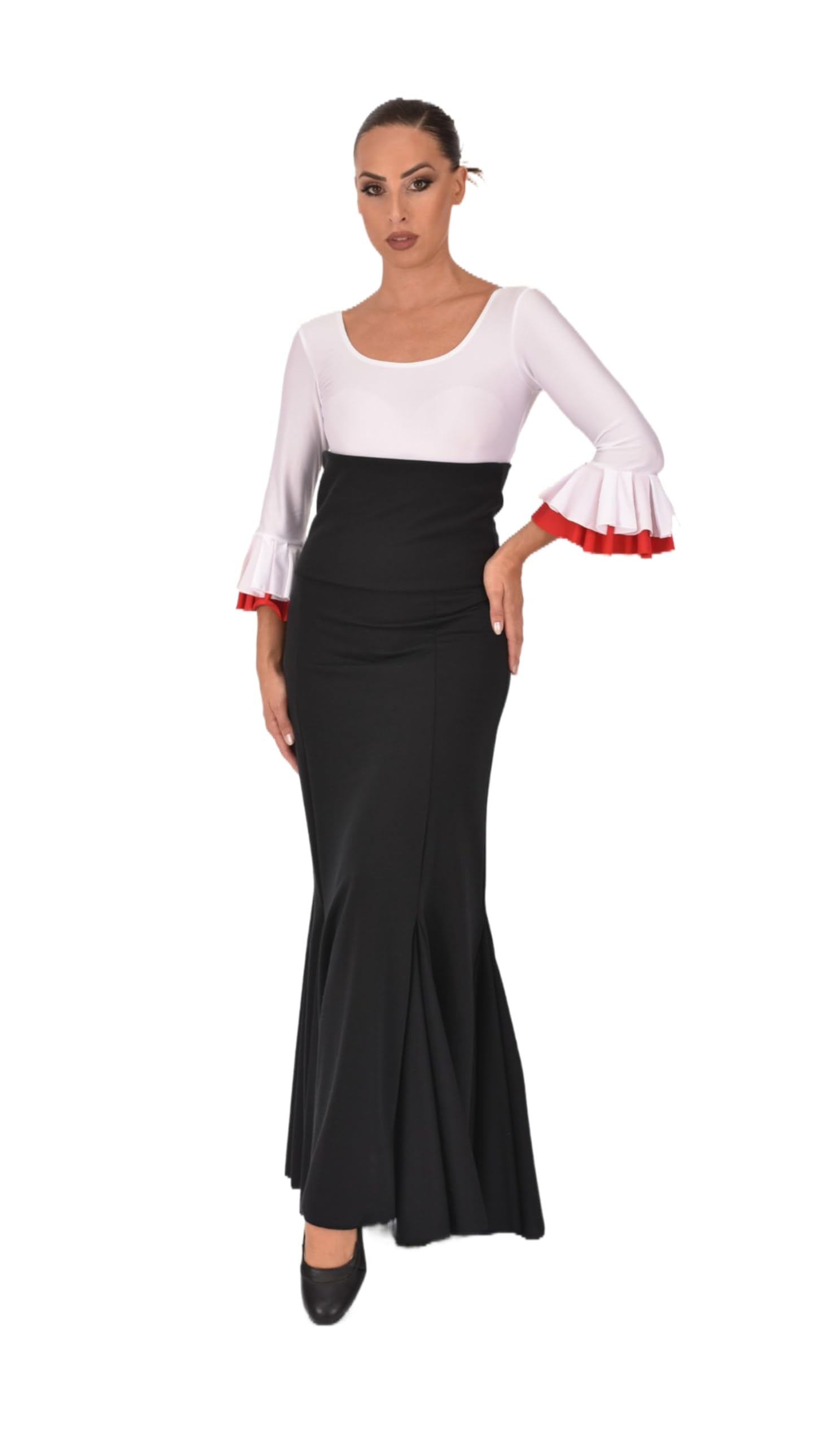 Falda Flamenca de Sirena con nesgas en el bajo. Tejido elástico Cintura Alta.