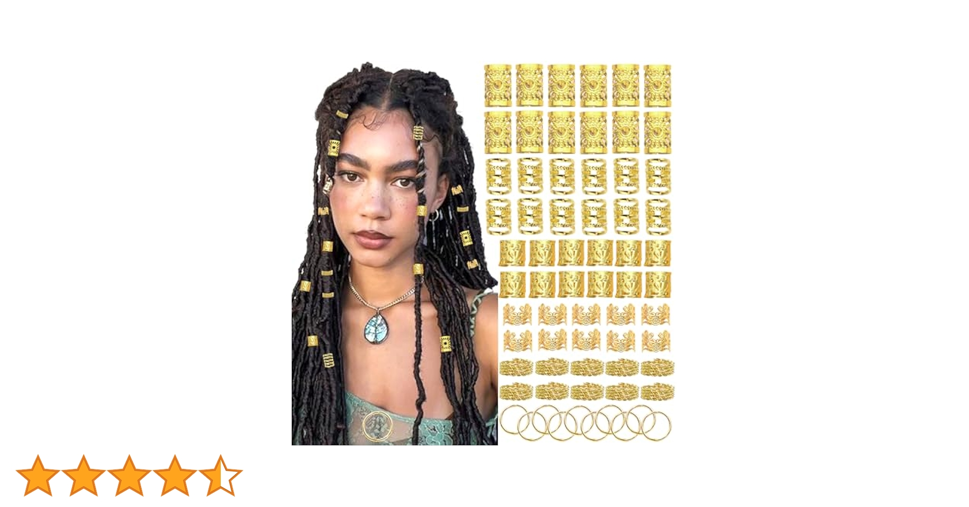 Amazon.co.jp: VENOFEN 120個 ヘアカフ ゴールドヘアジュエリー