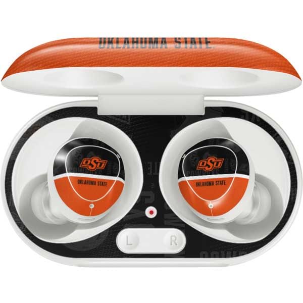 Skinit Decal Audio Skin Compatible with Galaxy Buds Plus - Officially Licensed Oklahoma State University Split Jersey Design