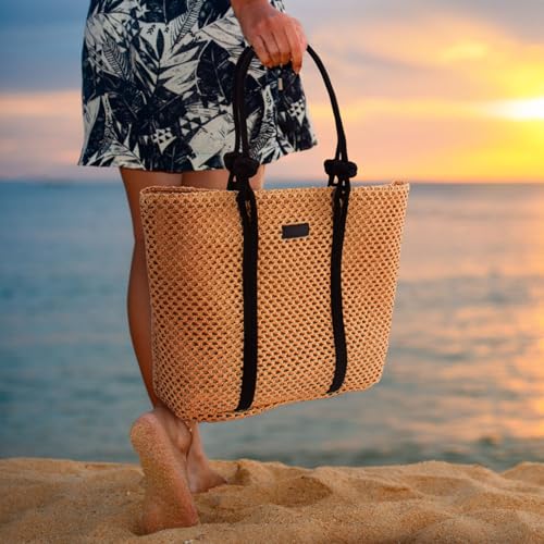 Bolso Tote Grande de Paja para Mujer Verano 2025 miniatura 3