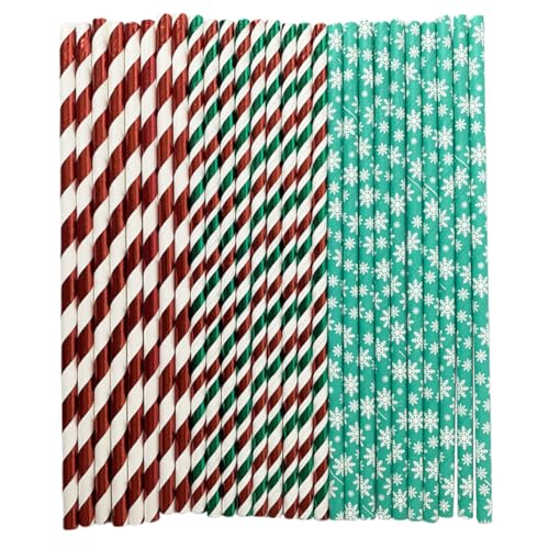 150 pitillos desechables de papel navideños