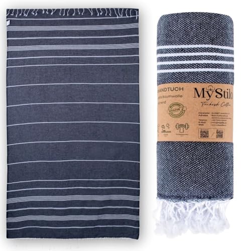 MyStilo® XXL Saunahandtuch Hamamtuch - Großes, Weiches Badetuch 100x200cm, Schnelltrocknend - Premium Strandtuch, Beach Towel, Handtuch für Männer, Frauen, Yoga und Fitness (Anthrazit)