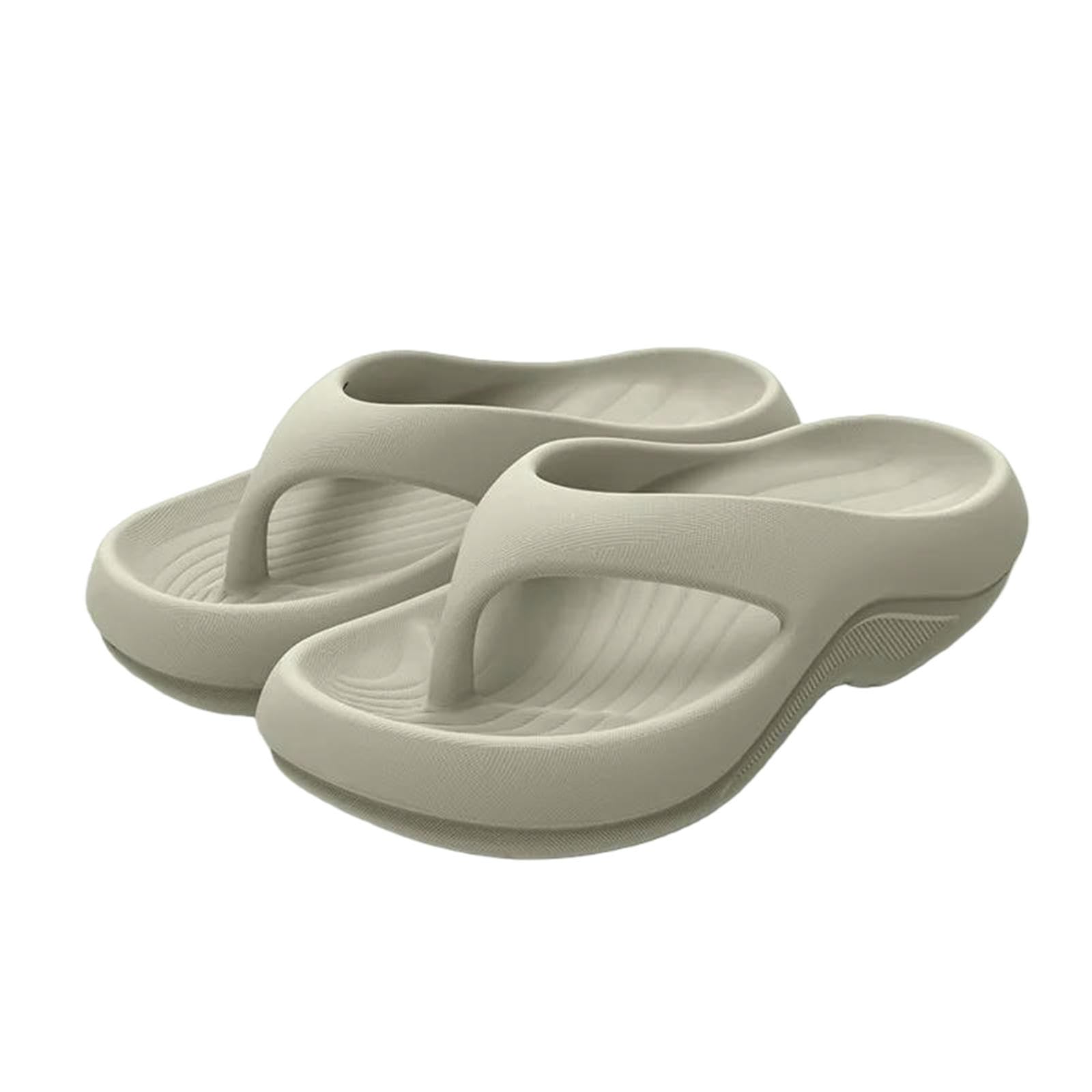 Gyios Flip Flops Men Casual Thick-soled Flip-flops For And Women In Summer Outdoor Wear Pinch Feet Fashionable Beach Cool Slippers-grey-44-45