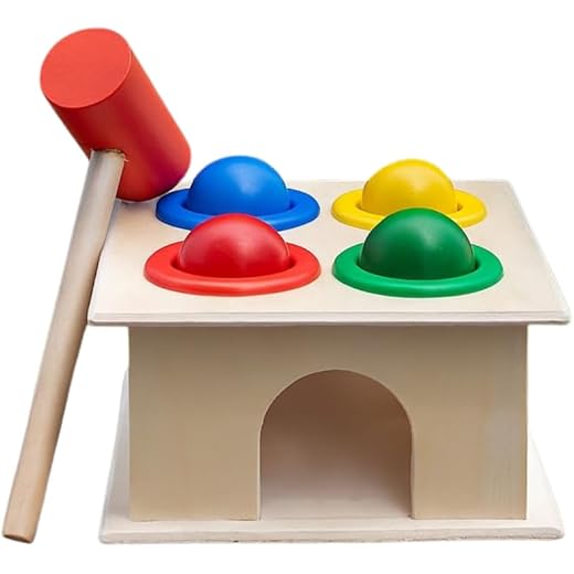 KJOY Wooden Hammer Ball Pounding Bench Toy