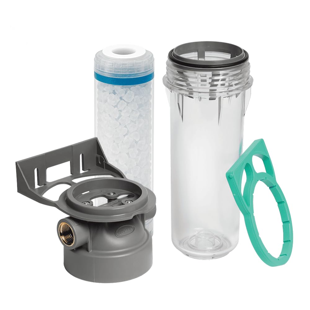 SINEA pack filtration eau anti-calcaire – porte filtre 9’’3/4 et cartouche polyphosphate stoppe le tartre, la corrosion et préserve vos installations domestiques