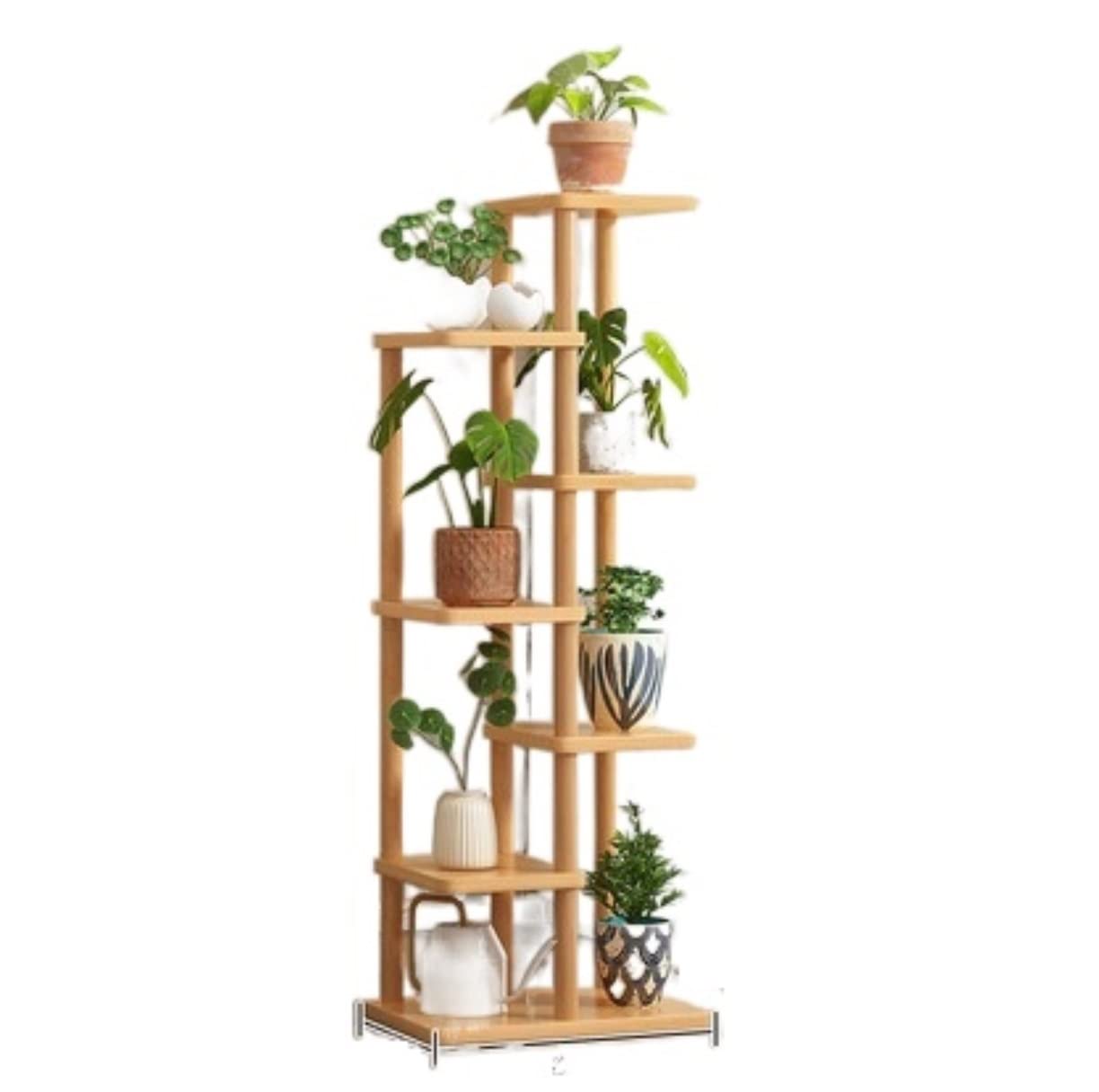 Lpmengs-EU Plant Shelves Flower Holder Wooden Plant Display Stand Rack Indoor Flower Pots Stand Outdoor Garden Decoration(B,134cm)
