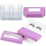 40 Pieces Lash Packaging Wholesale Empty Eyelashes Packaging Box and False Lash Trays, 20 Pieces Empty Eyelash Boxes Lash Box Packaging Empty with 20 Pieces Empty Eyelash Tray (Purple)