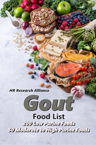 Gout Food List: 200 Low Purine Foods 50 Moderate to High Purine Foods (Gout Inflammation Book 1)
