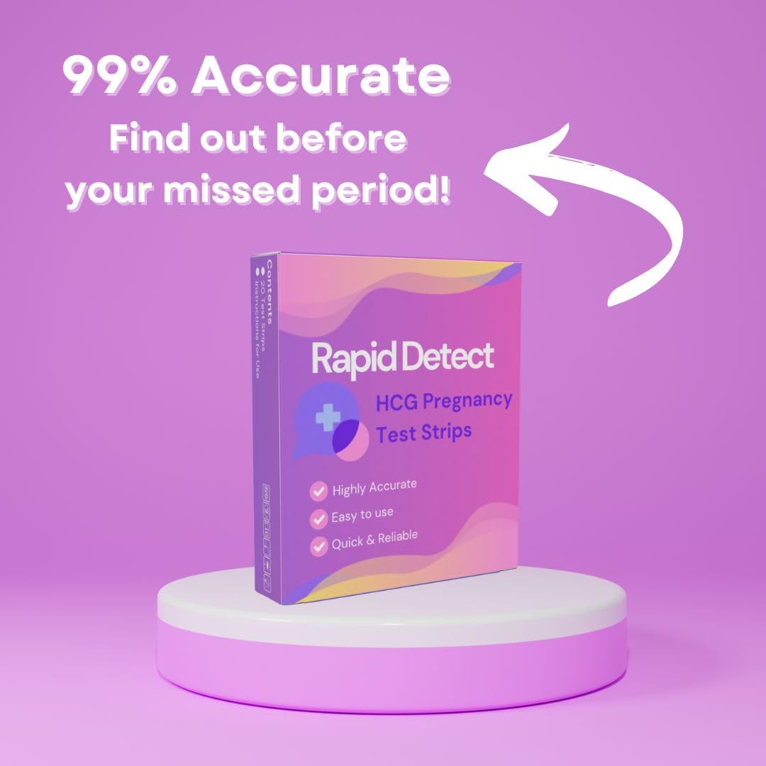 Diversity Source Group Rapid Detect HCG Pregnancy Test Strips (20 Count) Easy to Use, Home Pregnancy Test Strips, Indivdually Wrapped & Reliable