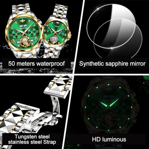 Image of OLEVS Couple Pair Watches Set Automatic Mechanical Self Winding