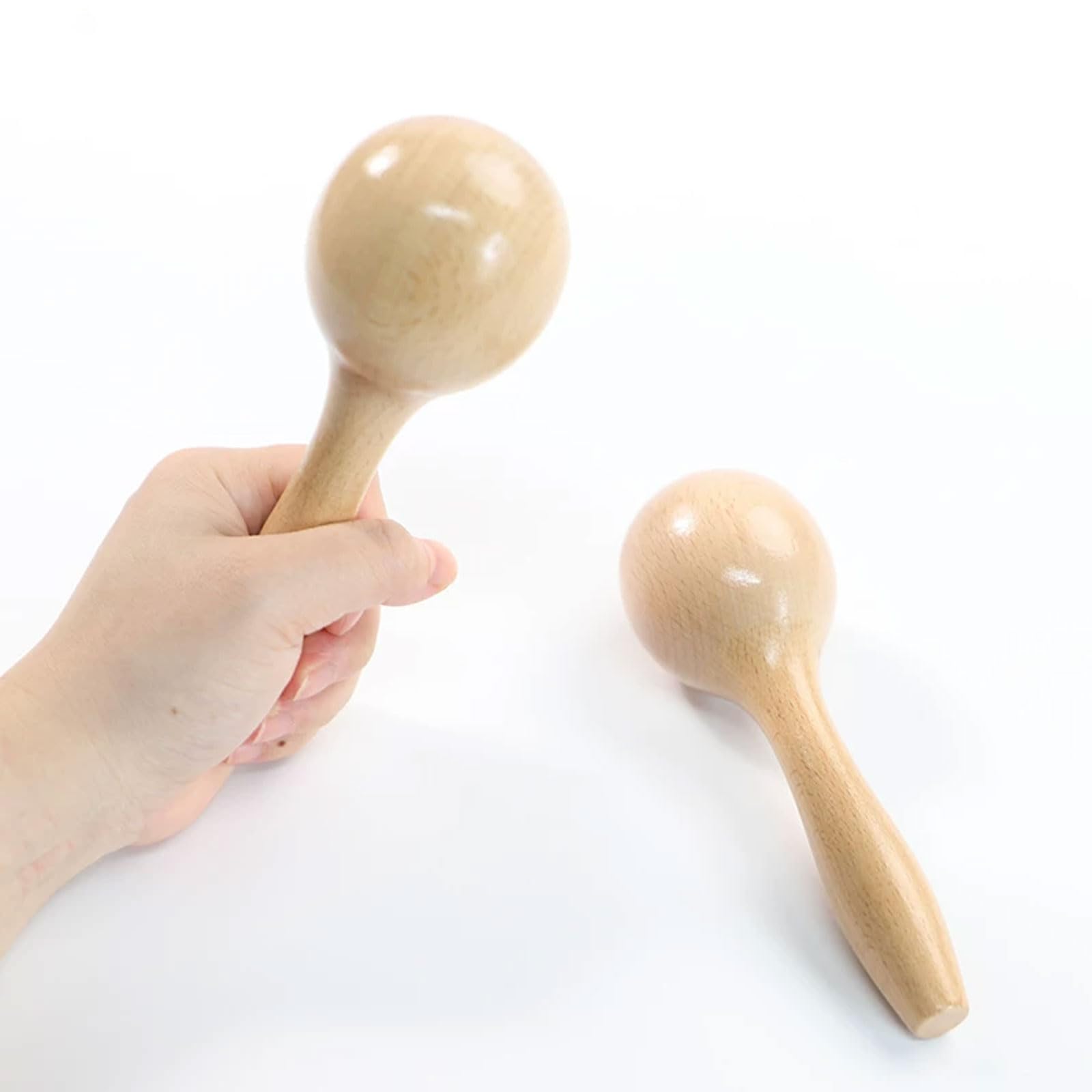 Maracas in Legno Montessori, sonagli per Bambini in Legno Naturale, Giocattoli da agitare, Giocattoli per afferrare per Neonati, Strumenti a percussione Orff