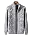 Produktbild A265-1 Herren Strickjacke, Übergröße, warm, Wolle, Kaschmir, Rollkragen, Grau, XXL