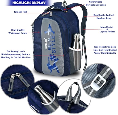 Image of Large 40 L Laptop Backpack Unisex Bag Office /School /College /Business 168