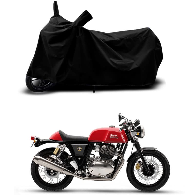 Image of 100% Scratchproof /UV-Rays /Heat Protection /Birds Dropping /Water Resistant /Dust Proof /Waterproof /Bike Scooty Two Wheeler Body Cover Compatible for Continental GT 650 DUX All Varient[Black]