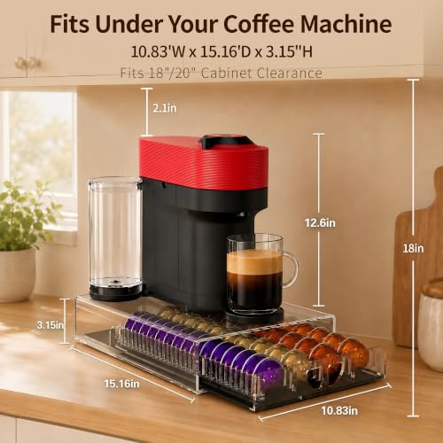 Image of Nespresso Pod Holder Organizer for Vertuo Pods, Coffee Pod Drawer Organizer
