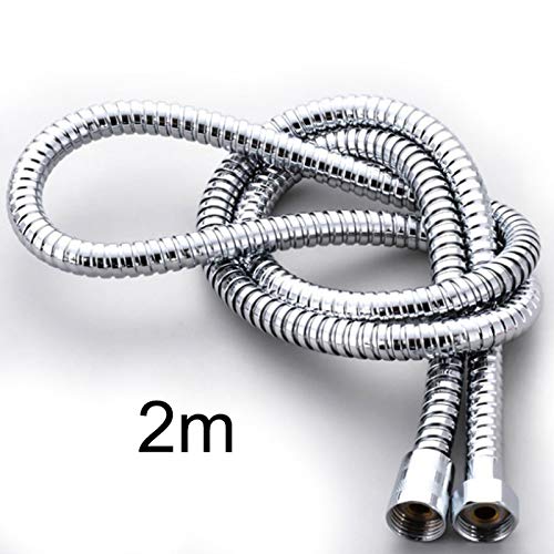 Austausch des Duschschlauchs, 1,2 m/1,5 m/2 m Duschschläuche, flexibles Duschrohr aus Edelstahl, verchromtes Badezimmer-Heizwasserrohr for Badzubehör, einfacher DIY-Austausch