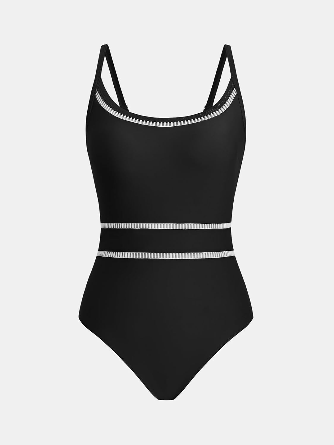 CUPSHE Women's One Piece Swimsuit Round Neck Bathing Suit Mesh Adjustable Straps Spaghetti - Image 7